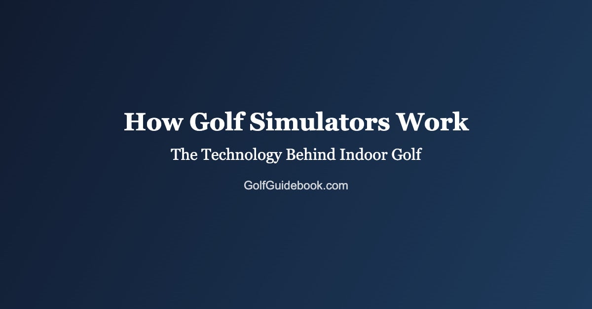 Diagram showing how golf simulator technology tracks ball flight and swing data